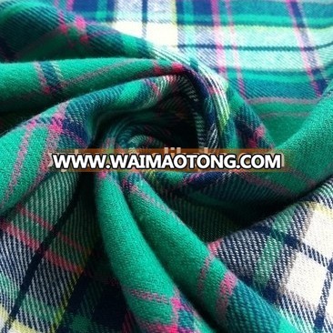 100% Cotton Printed plaid Flannel Fabric